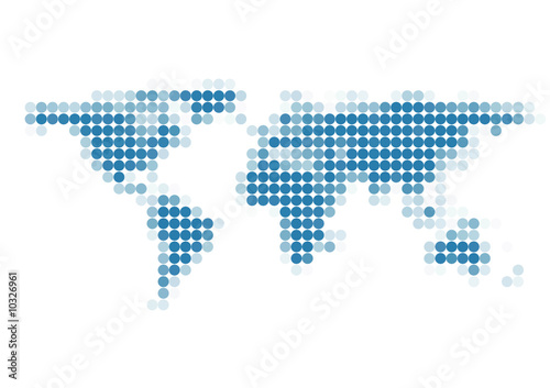 World Map of blue Dots