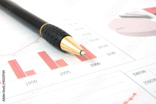 business chart showing financial success and economic growth