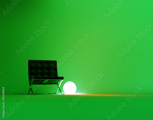 Green armchair