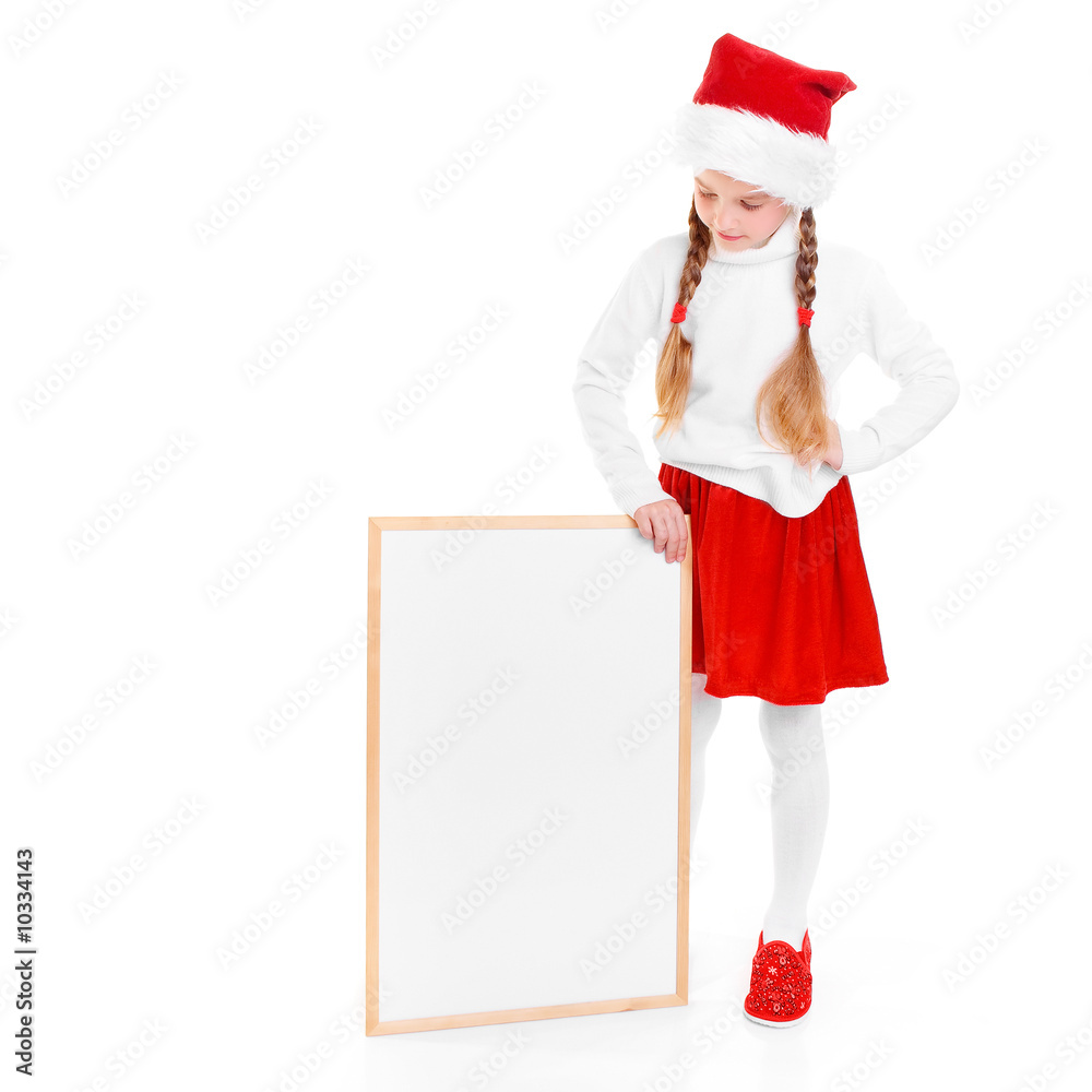 Young girl with christmas cap Young girl with christmas cap