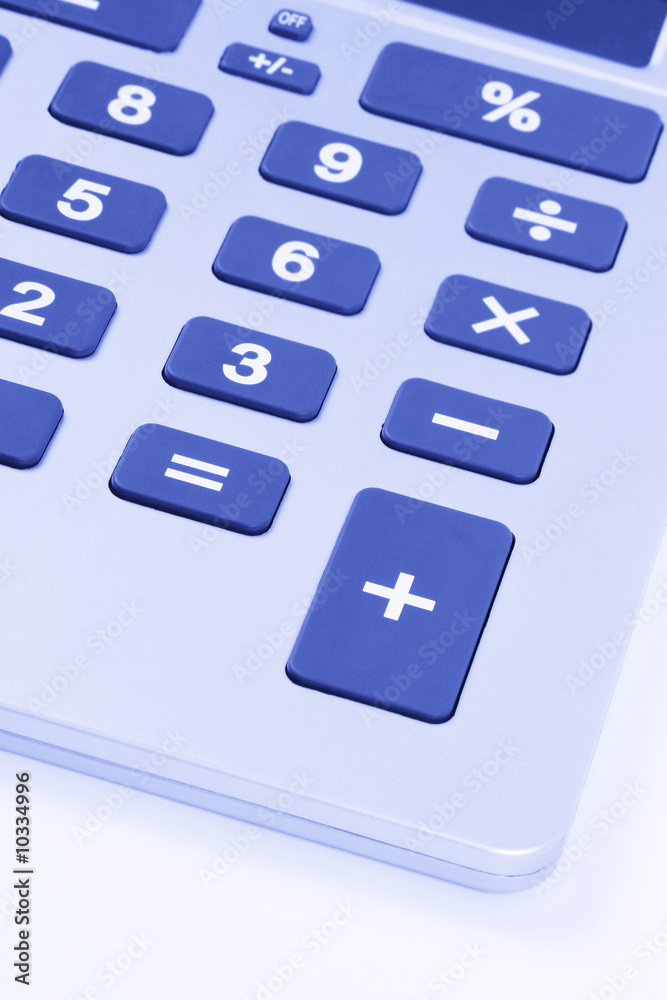 Business Calculator With Large Buttons And Display, Blue Toning Business Calculator With Large Buttons And Display, Blue Toning