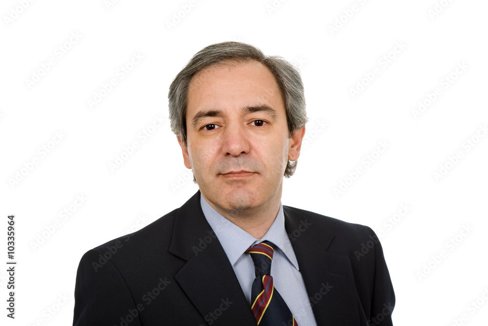 mature business man portrait in white background mature business man portrait in white background