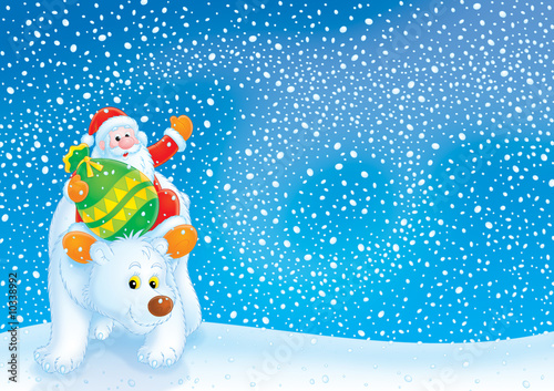 Santa Claus travels on the ...