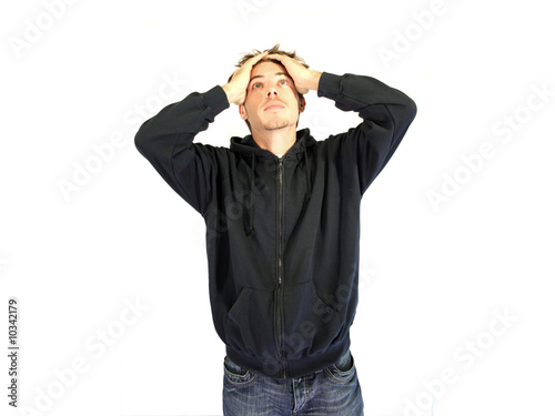 A young man in trouble