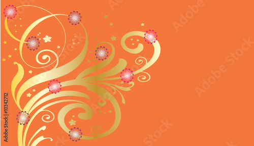 floral orange et or