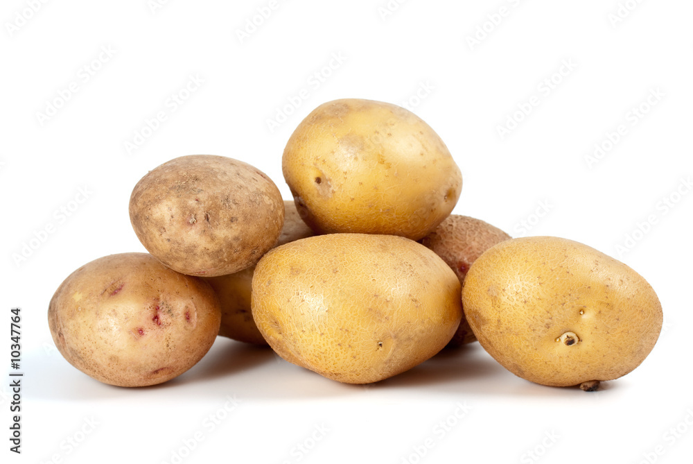 Some potatoes isolated on the white background Some potatoes isolated on the white background