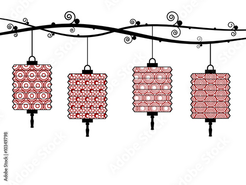 chinese lanterns in red and black