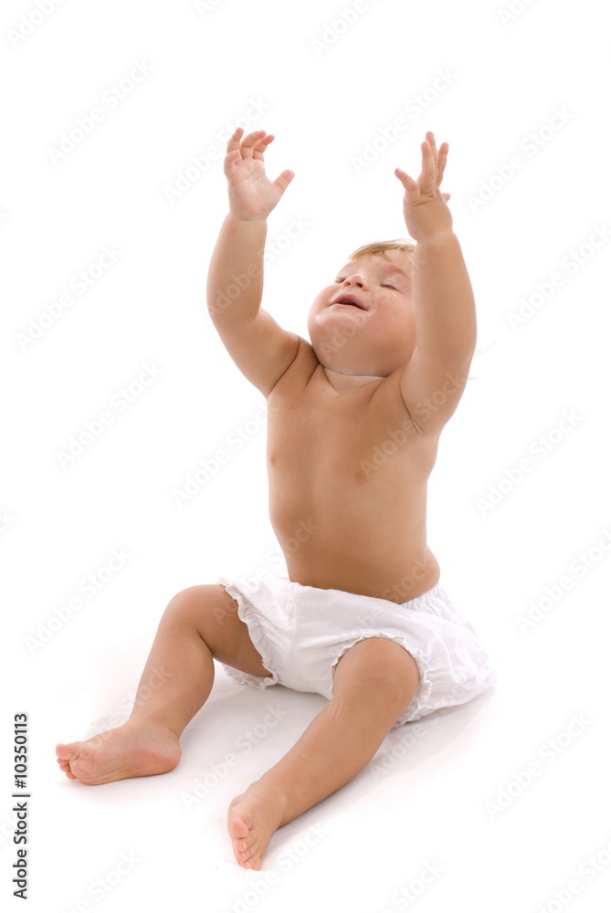 Obraz premium Happy baby with arms for up .