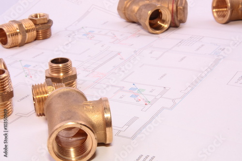 Blueprint and plumbing mechanical items