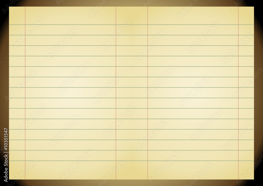 Naklejka premium Editable vector background - old yellow notebook