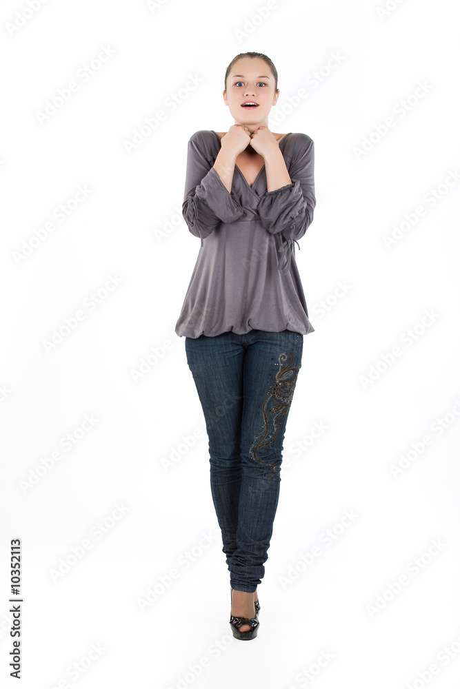 Teenage girl in jeans