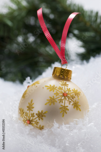 White & Gold Christmas Ornament