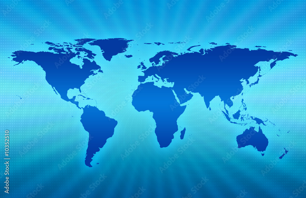 Fototapeta premium CG map of planet earth over blue background