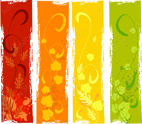 a set of grungy autumn banners