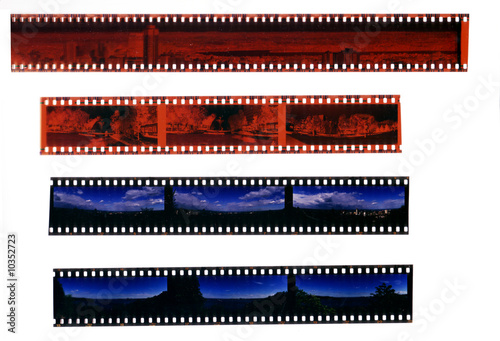 Film strips with panoramic images