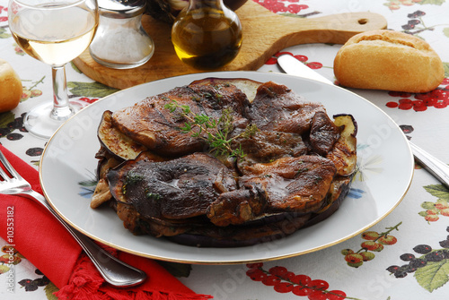 Tortino alle melanzane e funghi porcini - Contorni Toscana photo