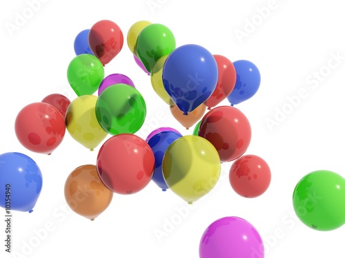 Color balloons isolated on white