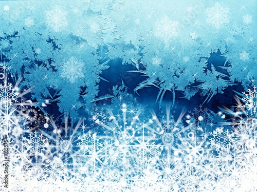 Frosty  background with snowflakes