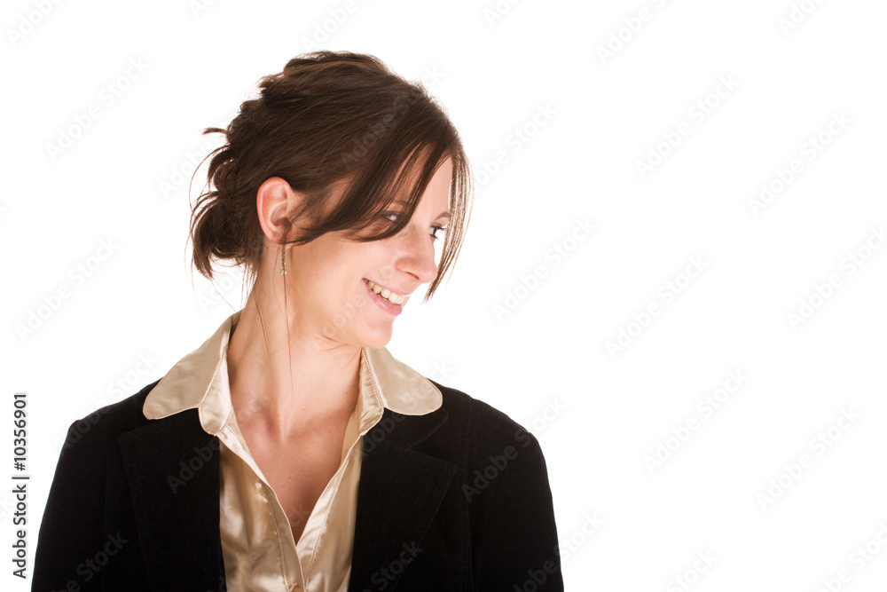 Young attractive Caucasian adult female smiling Young attractive Caucasian adult female smiling