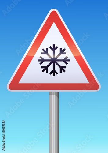Panneau de danger neige