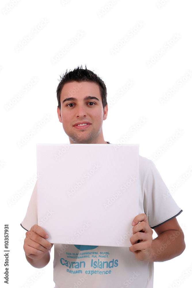 business man with an empty white card, isolated over white business man with an empty white card, isolated over white
