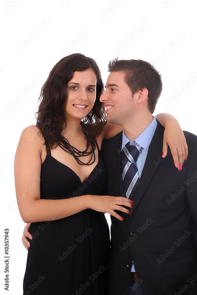 Bussiness couple portrait, isolated over white background Bussiness couple portrait, isolated over white background
