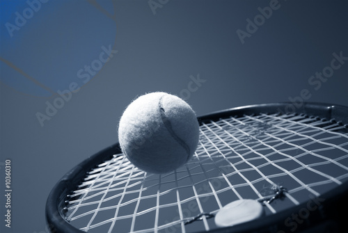 Tennis Competition - Tennis racket and tennis ball sky blue