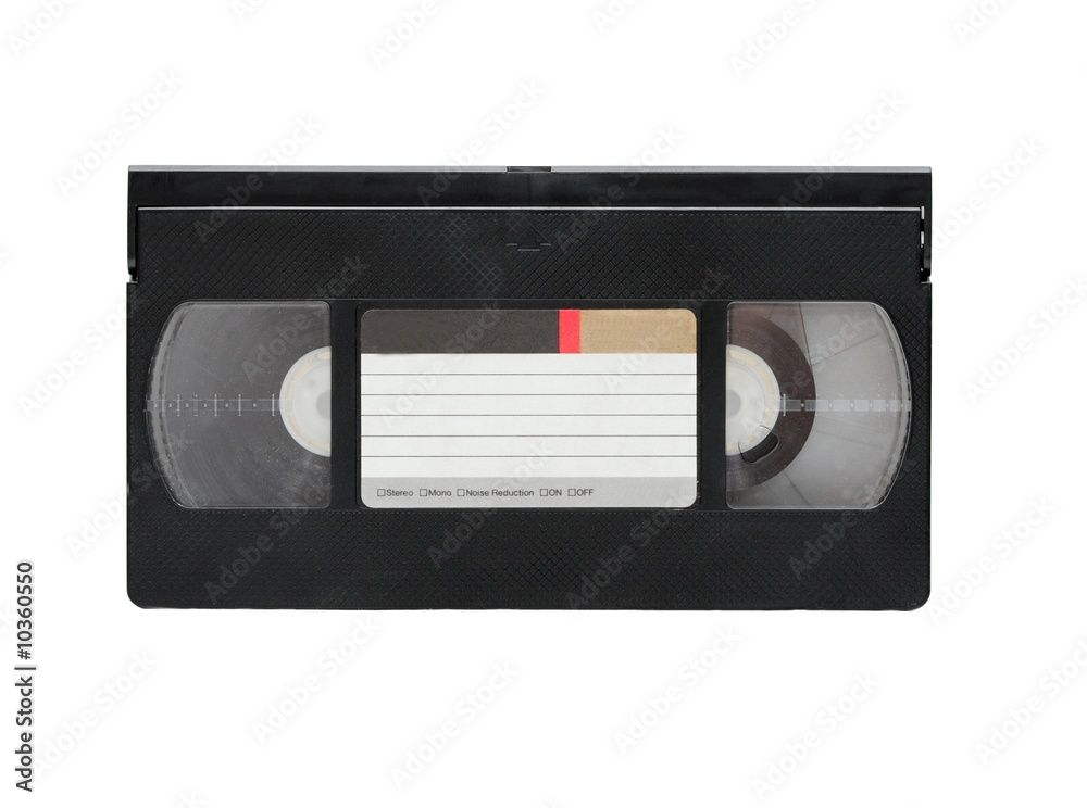 VHS video cassette isolated on white background