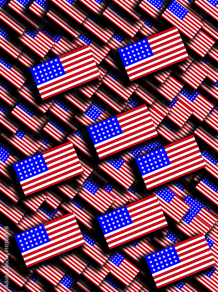 Fototapeta premium Many American Flags 46