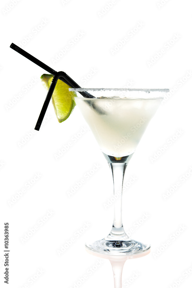 white cocktail with lime isolated on white white cocktail with lime isolated on white