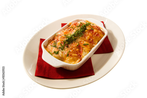good-looking baked food isolated on the white