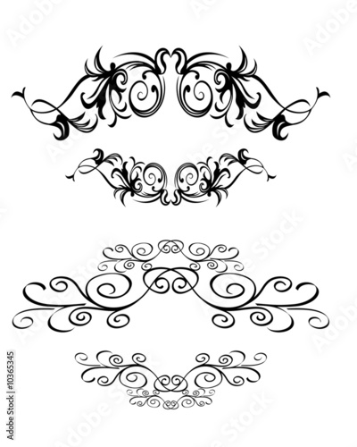 illustration of abstract floral text banner