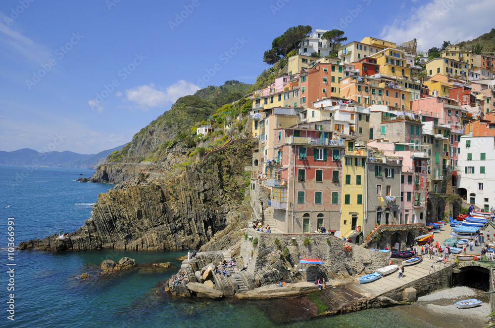 Riomaggiore. Villages on coast of La Spezia
