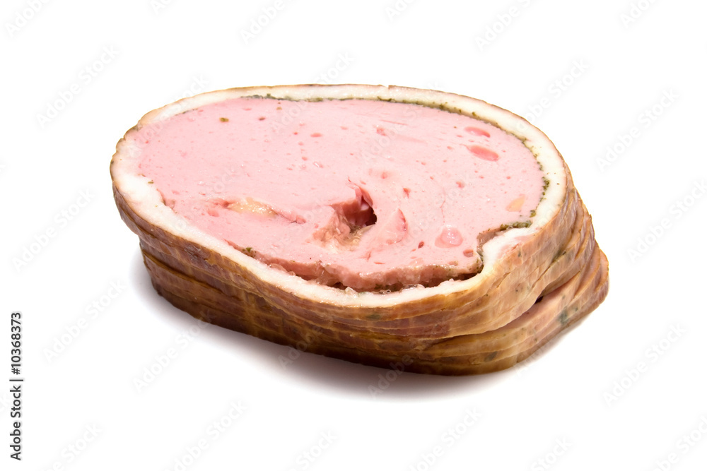 meat slices isolated on white meat slices isolated on white