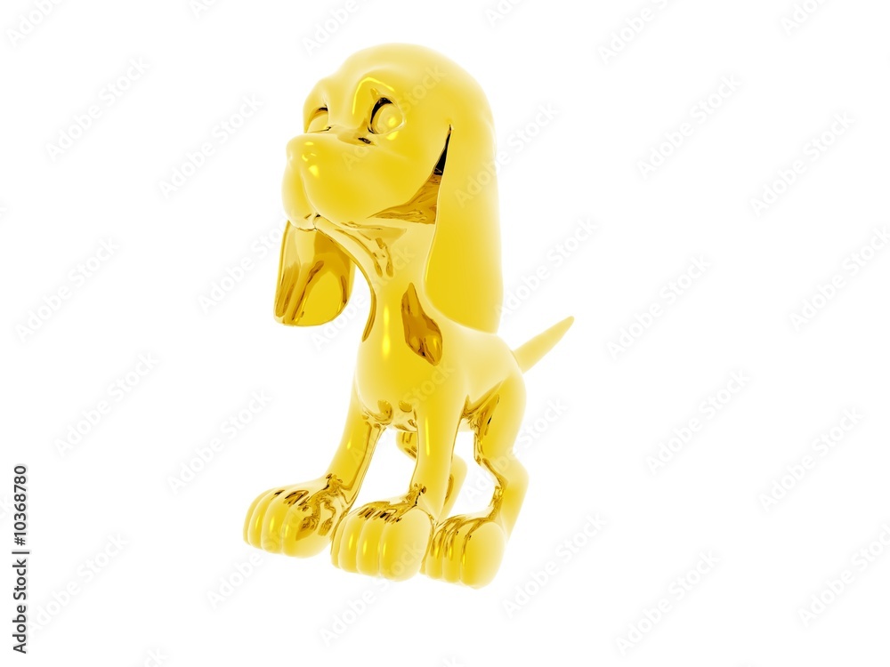 3D illustration of a cartoon puppy isolated 3D illustration of a cartoon puppy isolated