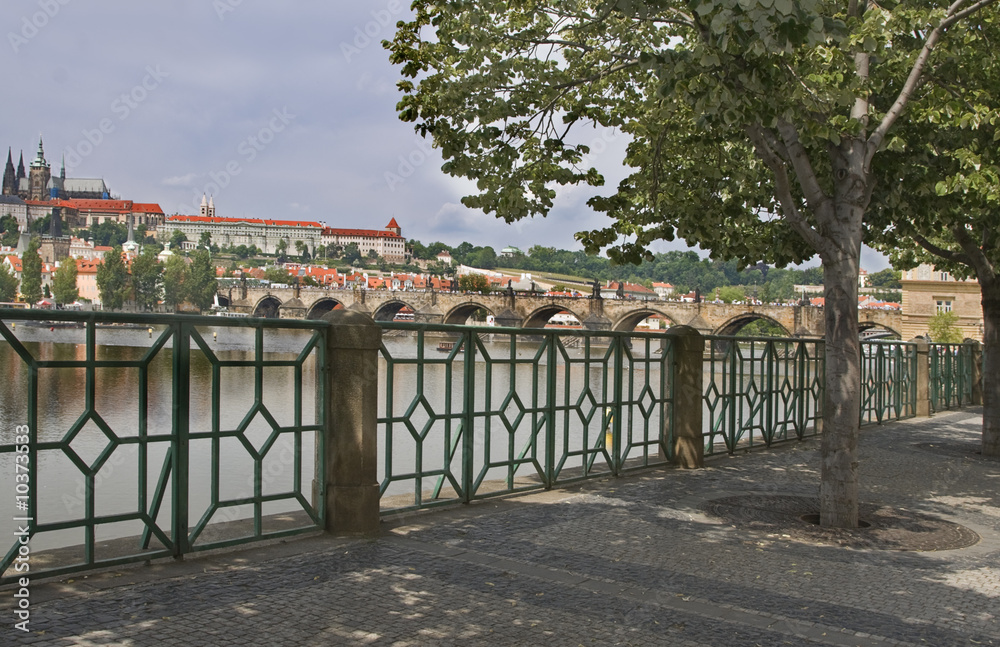 Vista of Prague near the Charles Bridge