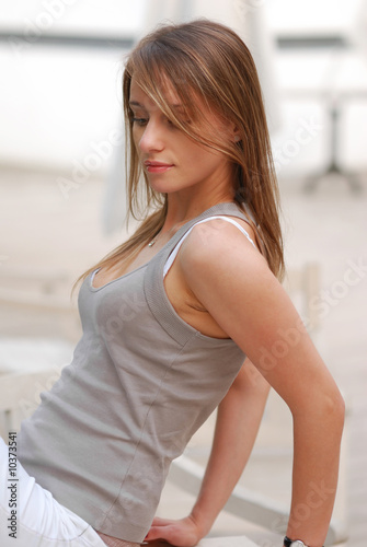 Free Download Young casual girl outdoor portrait - GFXLoad