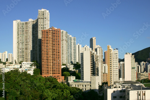 Highrise apartment buildings  Hong Kong