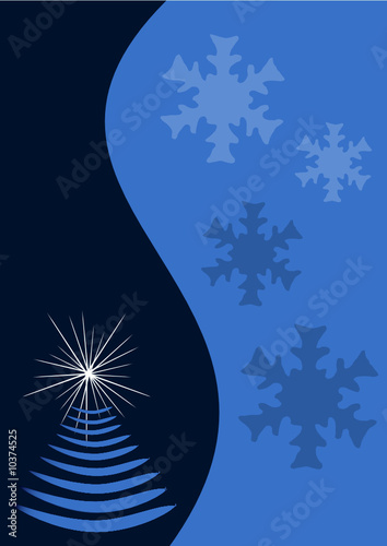 illustration noël bleue