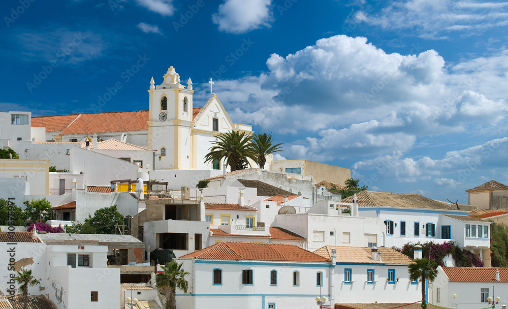 Old Portuguese village huddled on a hill, Algarve