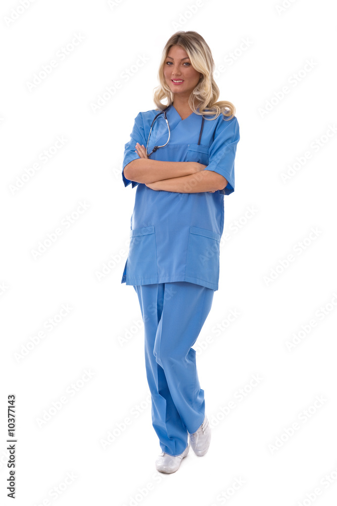 beautiful doctor on white background with a smile beautiful doctor on white background with a smile