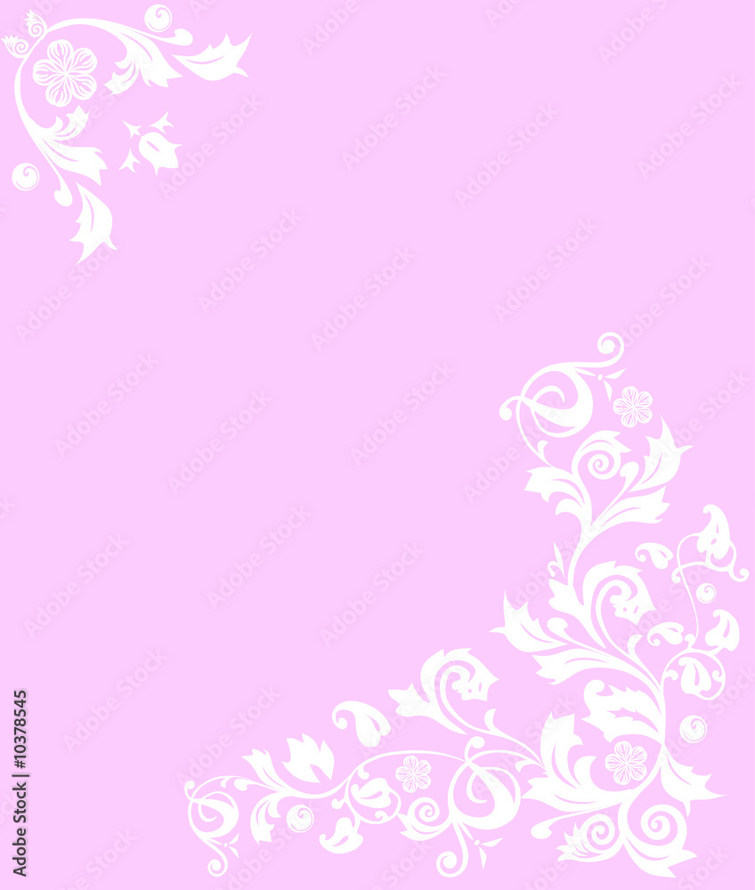 white foliage corner on pink