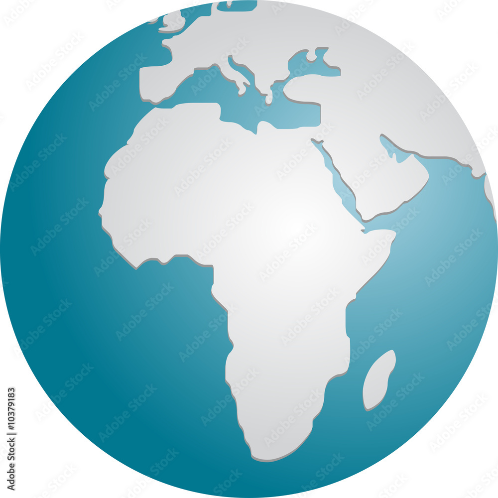 Globe map illustration of the African continents