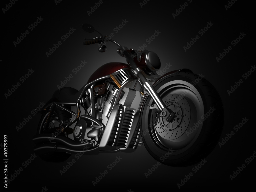 Fototapeta Motocykl na czarnym tle