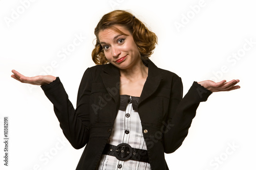 business woman with a sad resigned expression