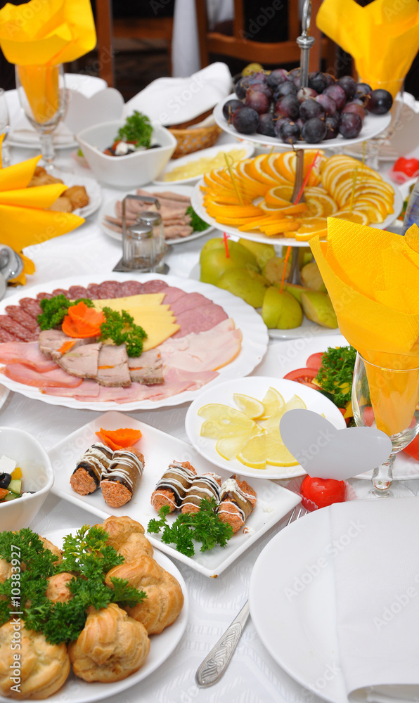 table served with various dishes table served with various dishes