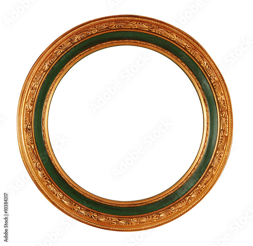 round antique frame with clipping path