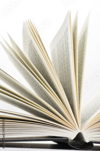 open book on white background