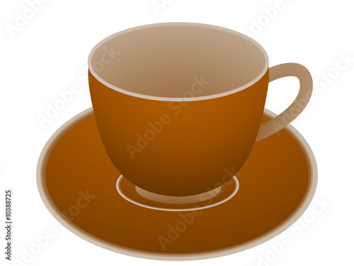 Vector of a brown cup and saucer