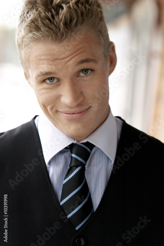Εκτύπωση καμβά young male model in tie and vest